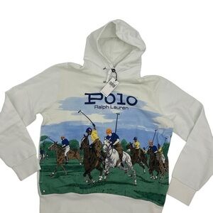 Polo Ralph Lauren Equestrian White Hoodie Men’s Size Large Match NWT
